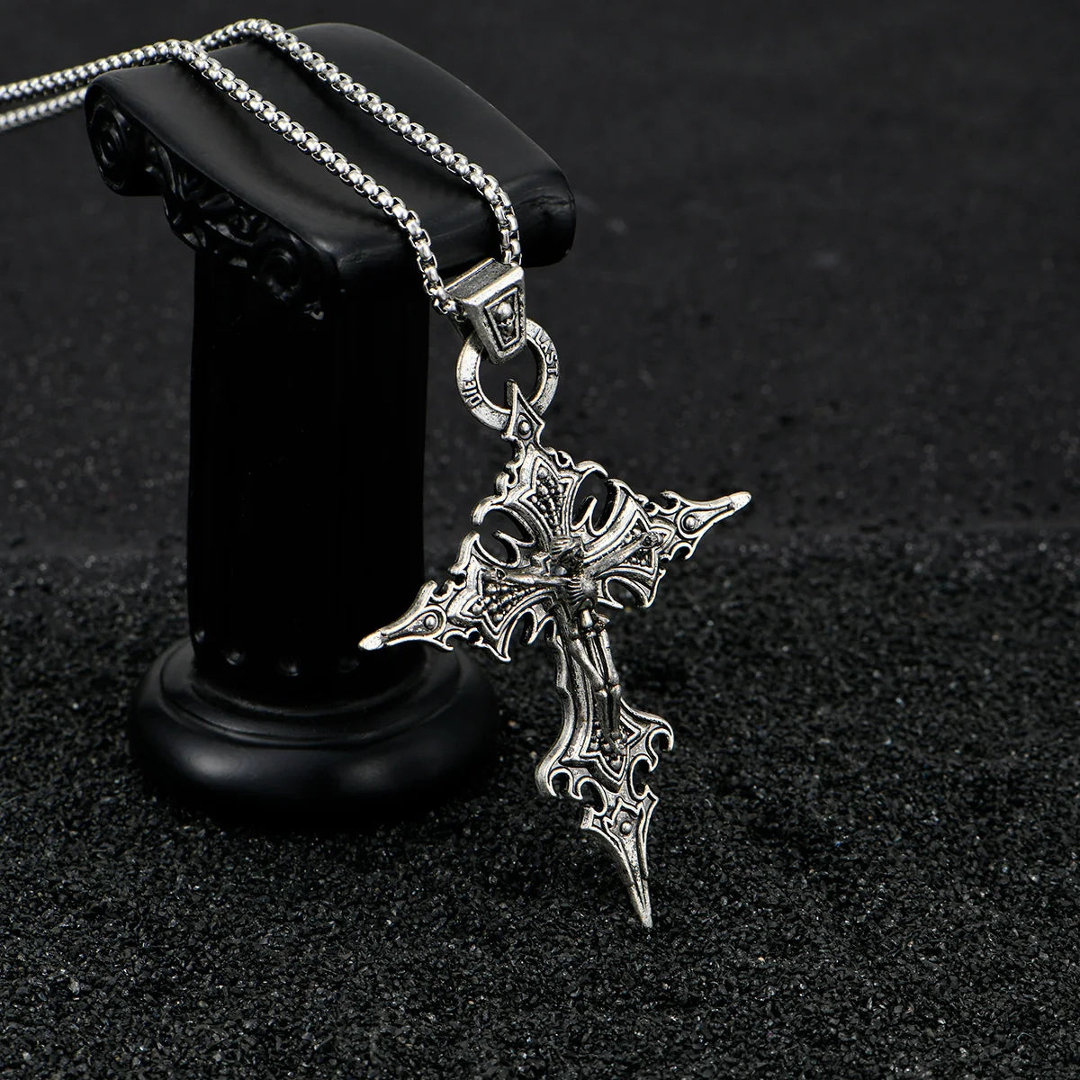 Gothic Skull Cross Pendant Necklace