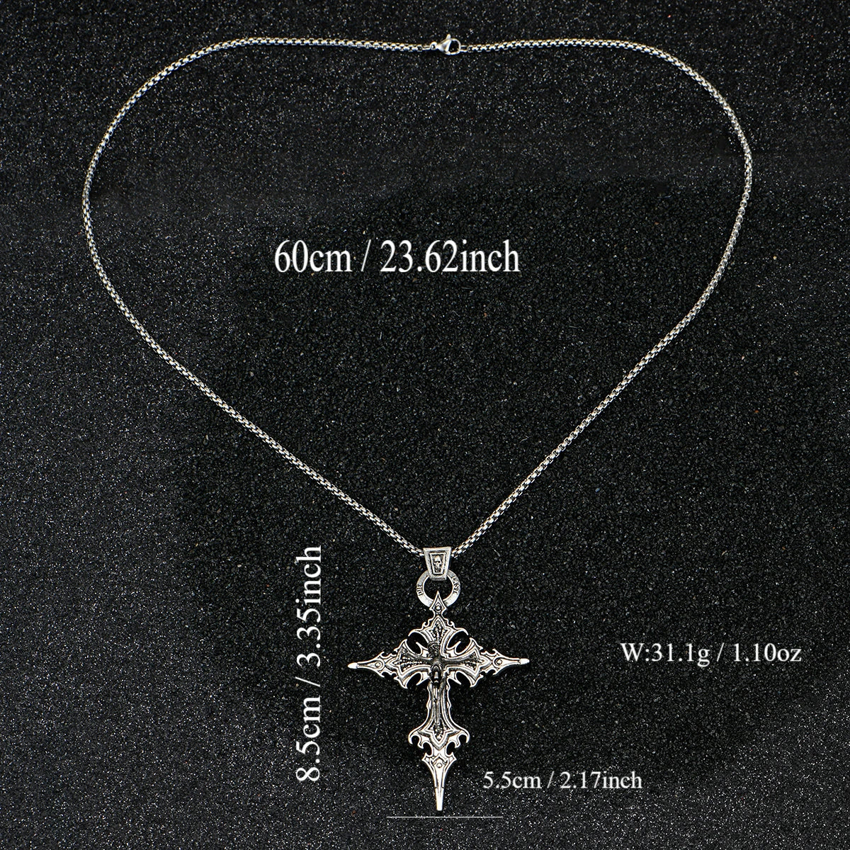 Gothic Skull Cross Pendant Necklace