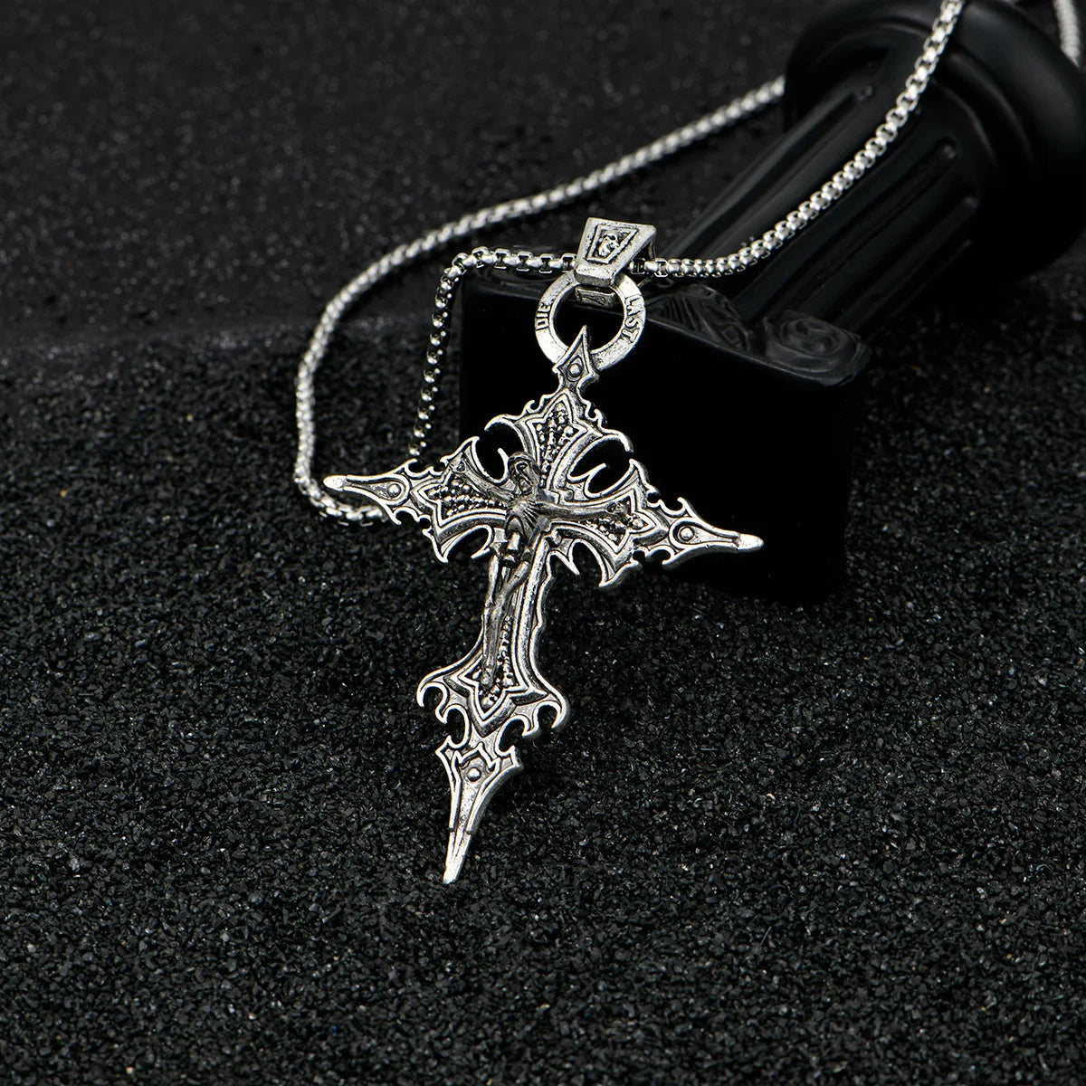 Gothic Skull Cross Pendant Necklace