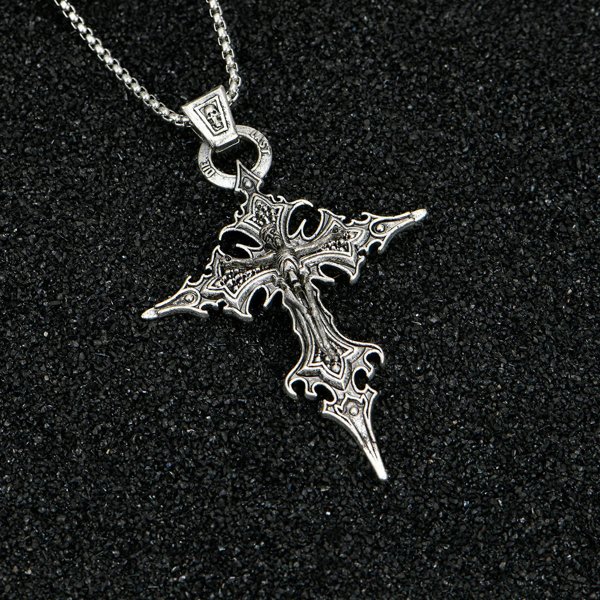 Gothic Skull Cross Pendant Necklace