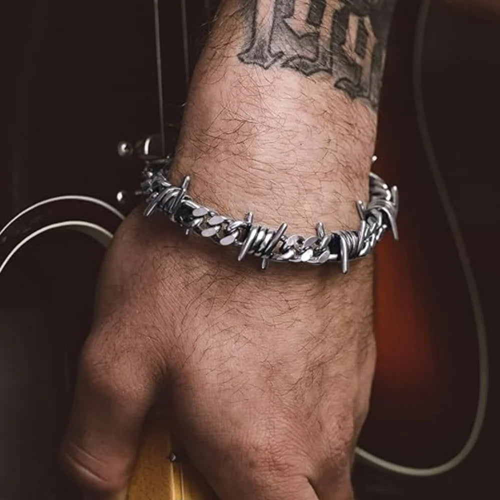 Stainless Steel Thorn Cuban Link Bracelet