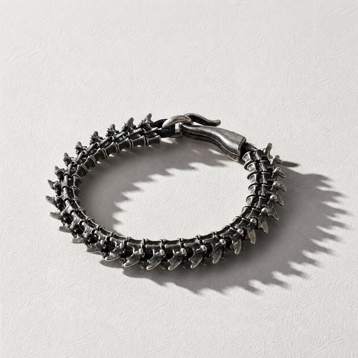 Dark Gothic Dragon Spine Bracelet — Drokt close detail