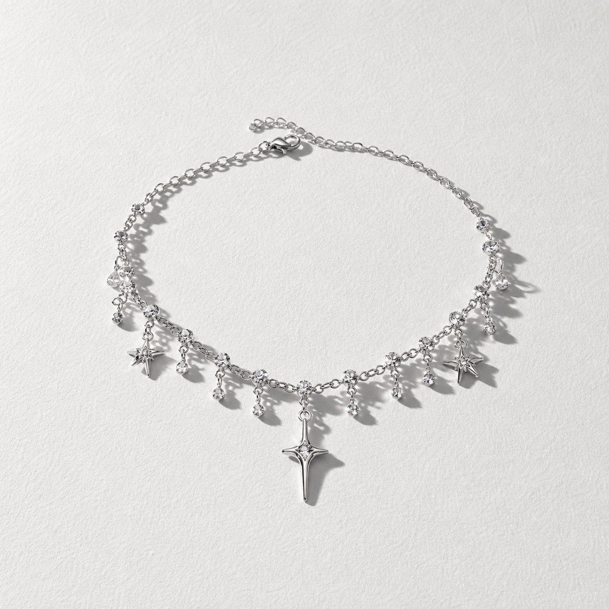 Punk Thorn Choker Necklace — star drop chain — Drokt
