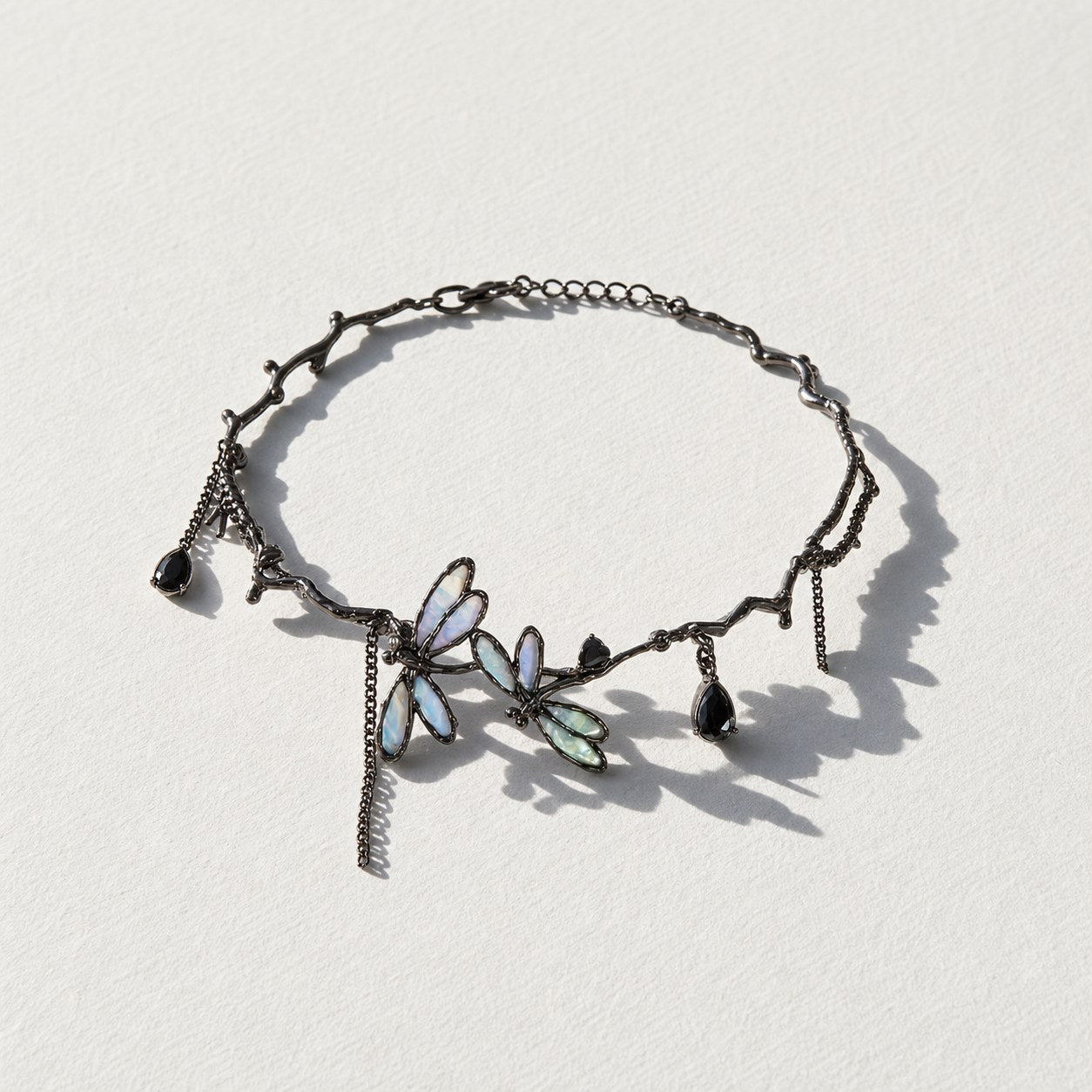 Punk Thorn Choker Necklace — dragonfly branch — Drokt