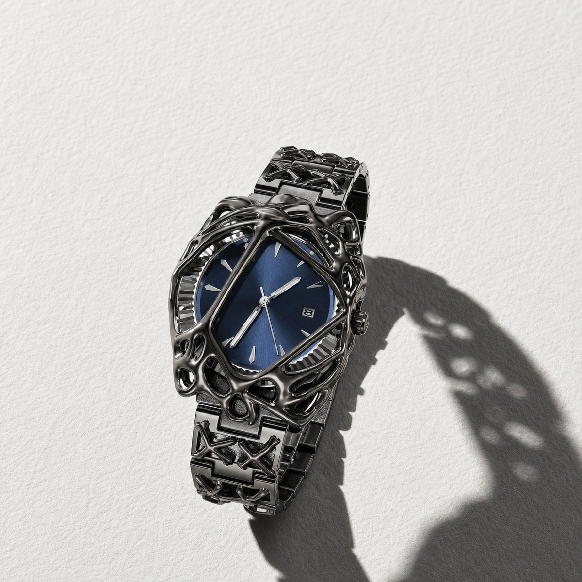 Spiderweb Dial Statement Watch — Blue dial — Drokt