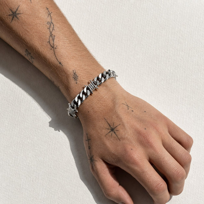 Stainless Steel Thorn Cuban Link Bracelet