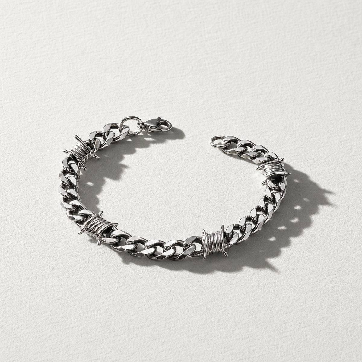 Stainless Steel Thorn Cuban Link Bracelet — 6mm width — Drokt