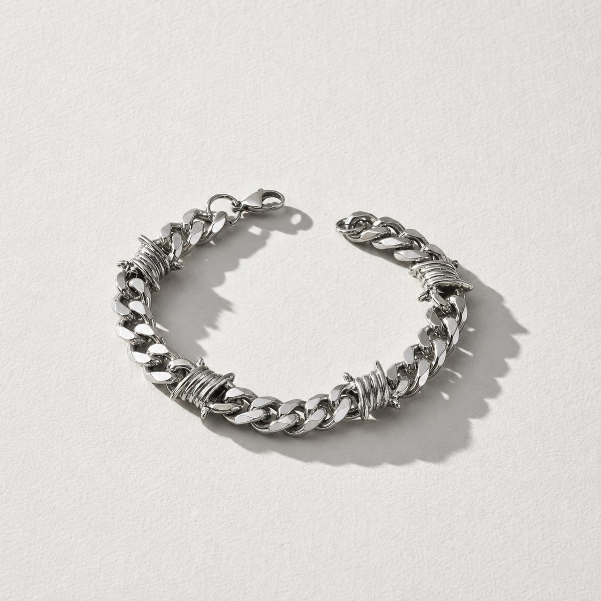 Stainless Steel Thorn Cuban Link Bracelet — 8mm width — Drokt