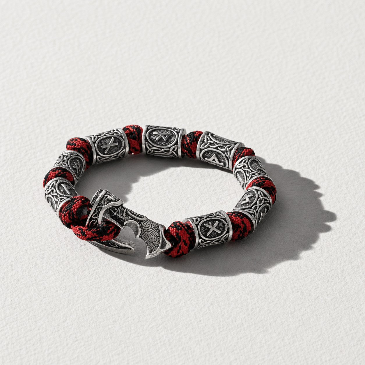Viking Axe Paracord Wrap Bracelet — Camouflage Red — Drokt